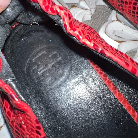 Tory Burch Red Flats Ballet Shoes Women’s 8.5 - Picture 3 of 7